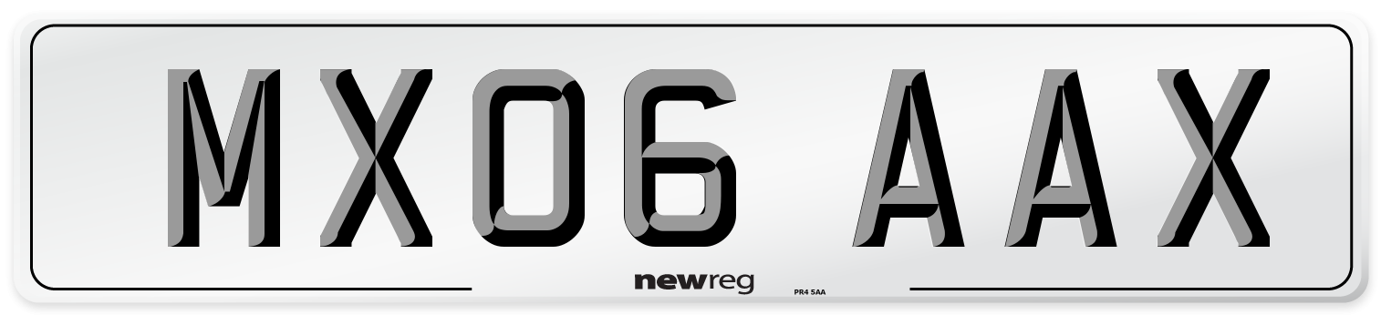 MX06 AAX Number Plate from New Reg